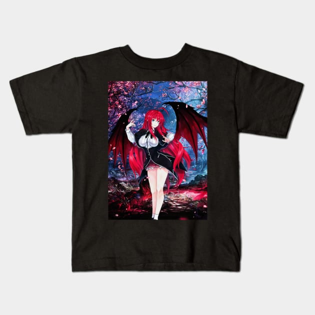 Red Ero Demon Kids T-Shirt by ZuleYang22